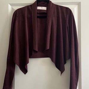 Amanda Uprichard Crop Burgundy Deep Purple Bolero